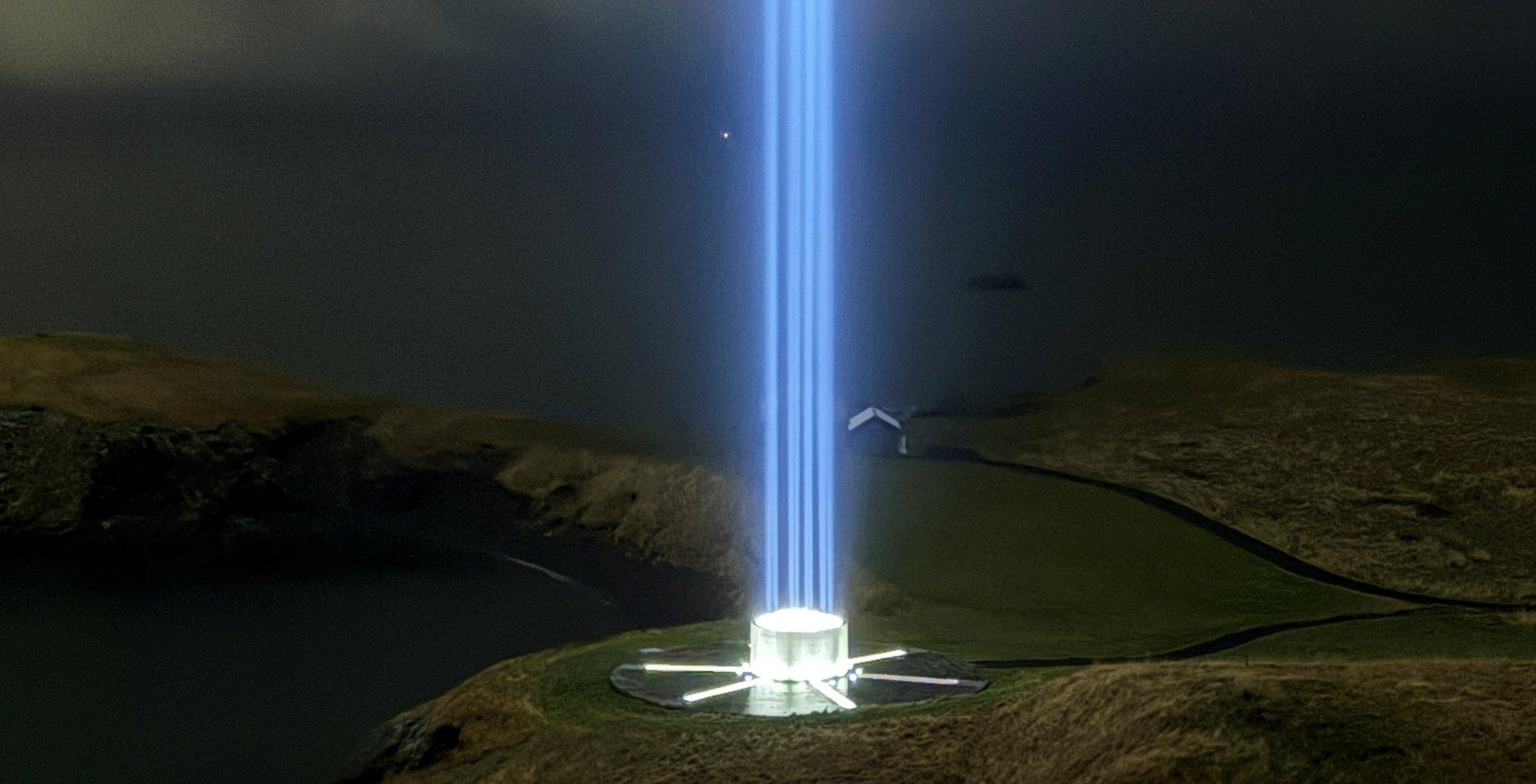 Tendrun Friðarsúlunnar í Viðey